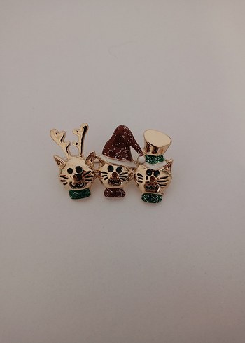 Bohem Tarzı Christmas Kedi Neko Broş. - Görsel 9