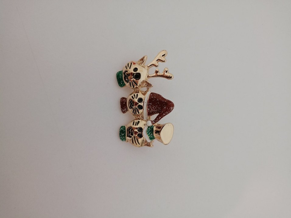 Bohem Tarzı Christmas Kedi Neko Broş. - Görsel 4