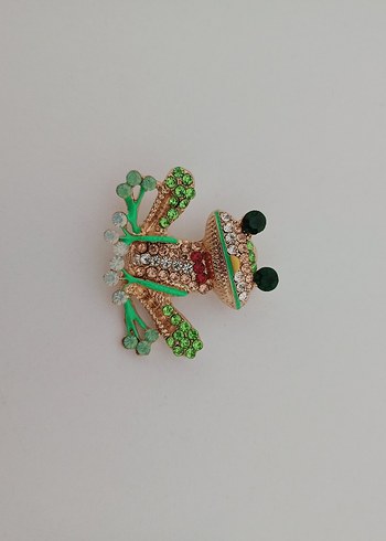 Renkli Payetli Kurbağa Broş - Görsel 2