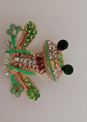 Renkli Payetli Kurbağa Broş - Görsel 5