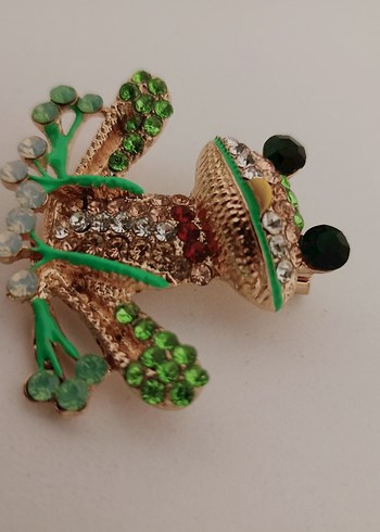Renkli Payetli Kurbağa Broş - Görsel 8