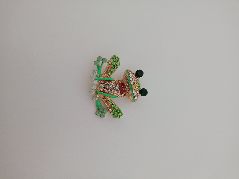 Renkli Payetli Kurbağa Broş - Görsel 2