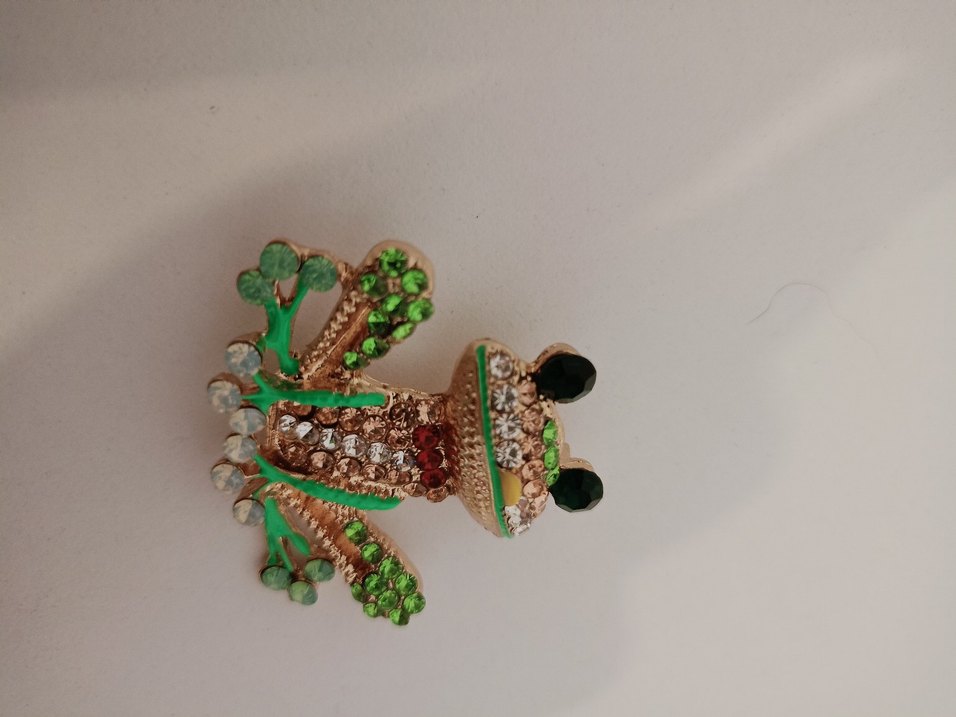 Renkli Payetli Kurbağa Broş - Görsel 4