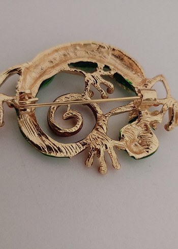 Boncuklu Turkuaz Kerenkele Desenli Broş - Görsel 6