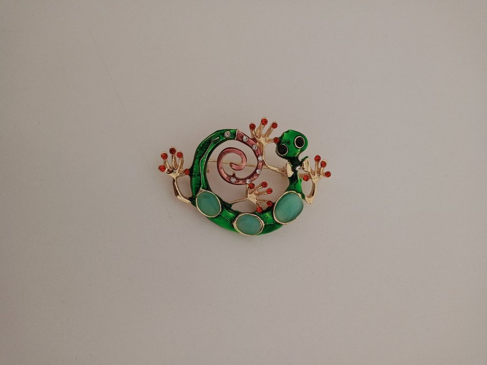 Boncuklu Turkuaz Kerenkele Desenli Broş - Görsel 4