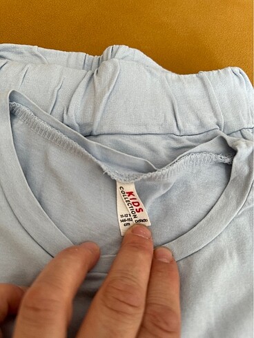 11-12 Yaş Beden mavi Renk Şortlu crop takım