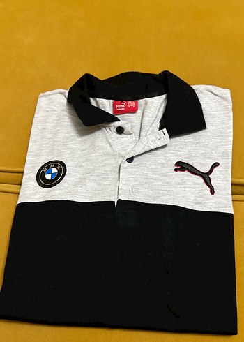 Gri Siyah Polo Tişört Düğmeli Yakalı