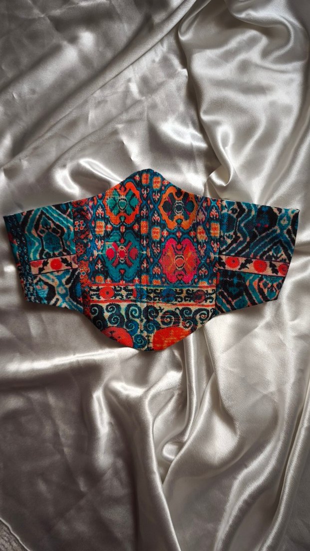 Turkuaz Türk Kilim Desenli Kadın Bel Korsesi - Görsel 4