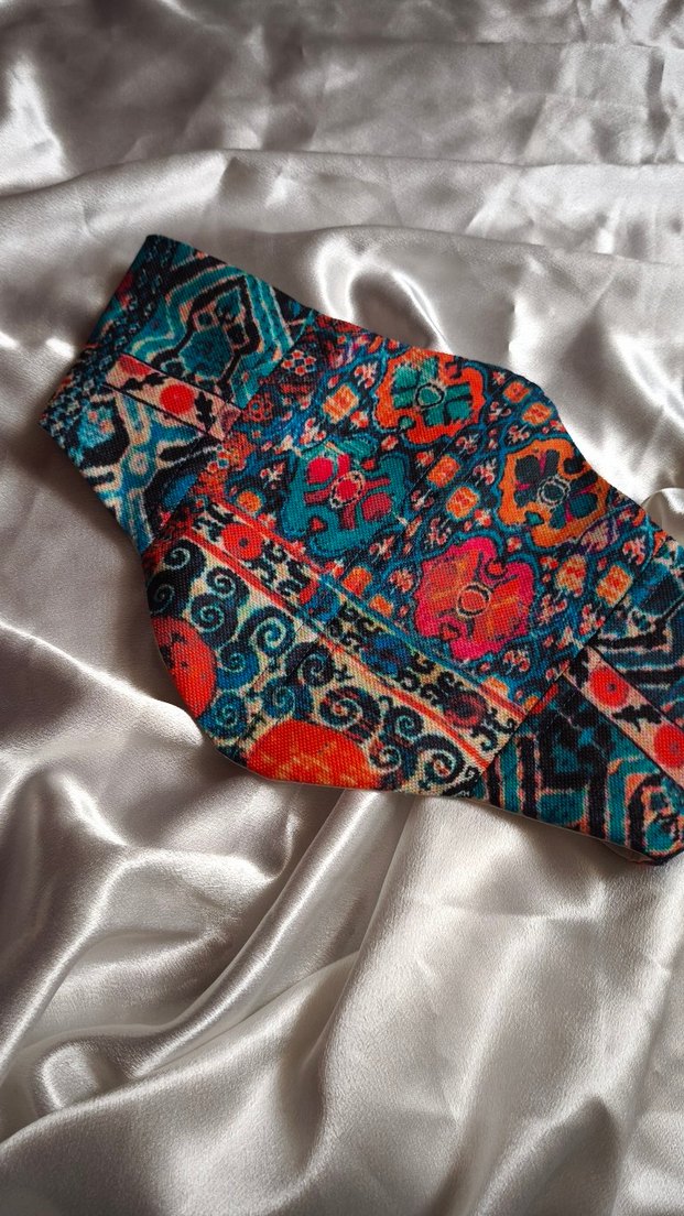 Turkuaz Türk Kilim Desenli Kadın Bel Korsesi - Görsel 2