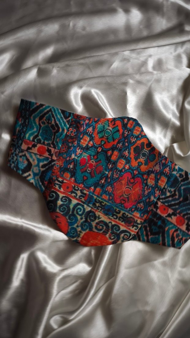 Turkuaz Türk Kilim Desenli Kadın Bel Korsesi - Görsel 3