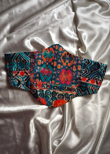 Turkuaz Türk Kilim Desenli Kadın Bel Korsesi - Görsel 5