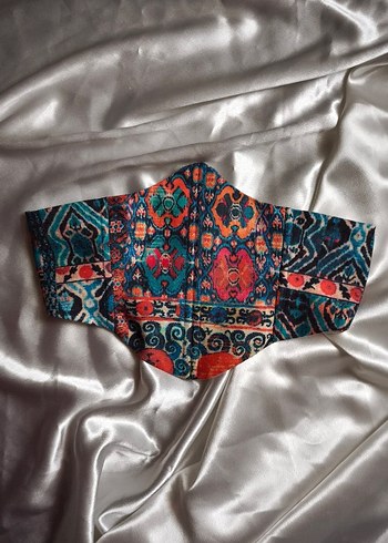 Turkuaz Türk Kilim Desenli Kadın Bel Korsesi - Görsel 10