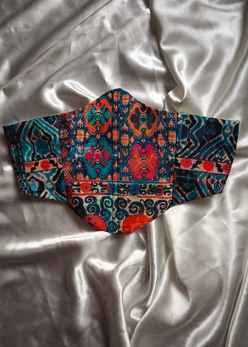 Turkuaz Türk Kilim Desenli Kadın Bel Korsesi - Görsel 6