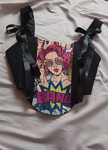 m Beden çeşitli Renk Popart Desenli Korse