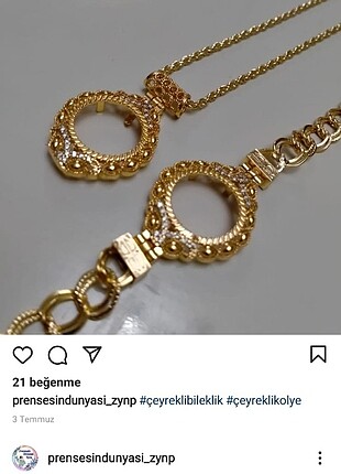 Çeyrek bileklik kolye 