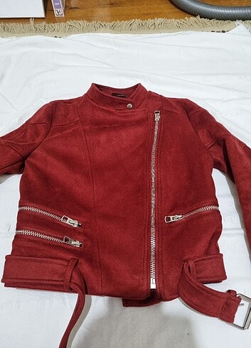 Zara Süet bordo biker mont 