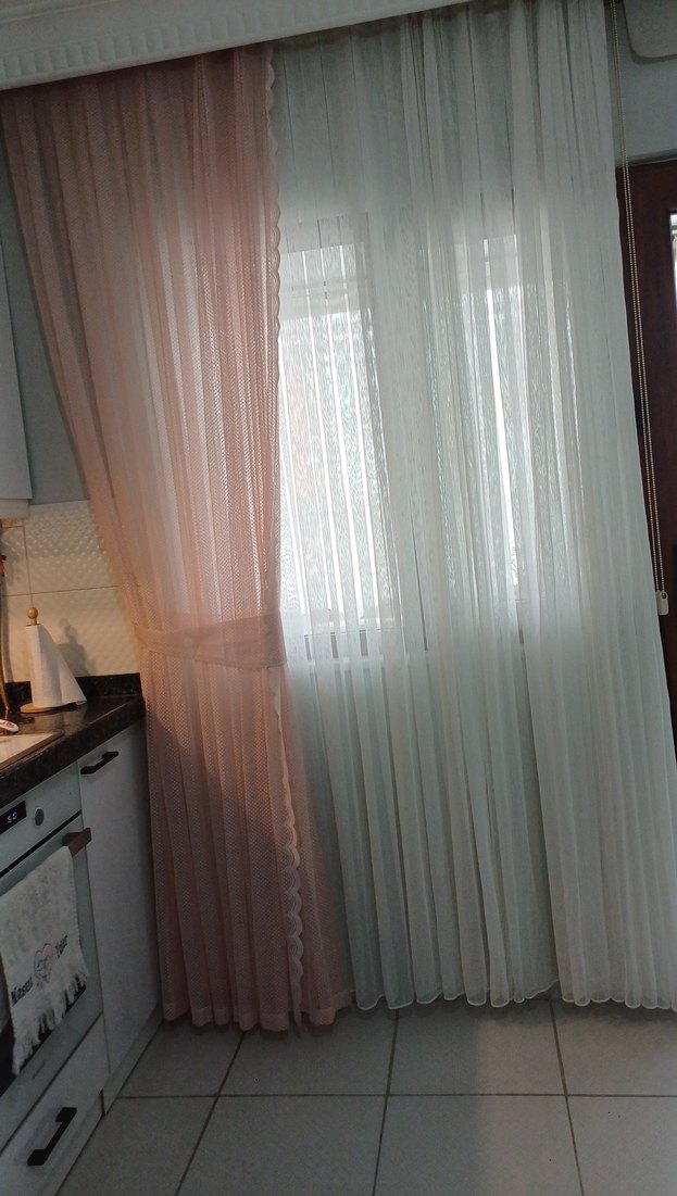 pembe Tül Perde fon perde - Görsel 3