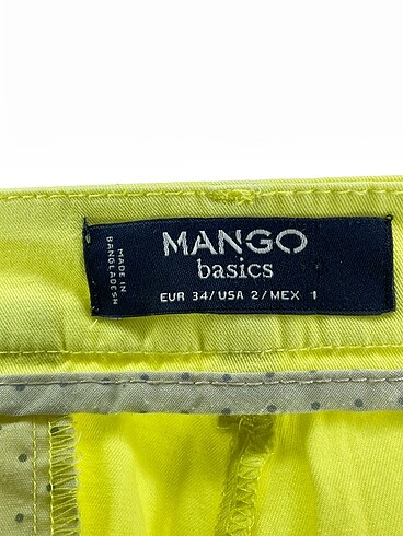 34 Beden sarı Renk Mango Kumaş Pantolon %70 İndirimli.