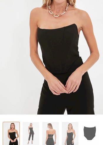 Siyah Straplez Mini Büstiyer Korse Trendyolmilla - Görsel 2