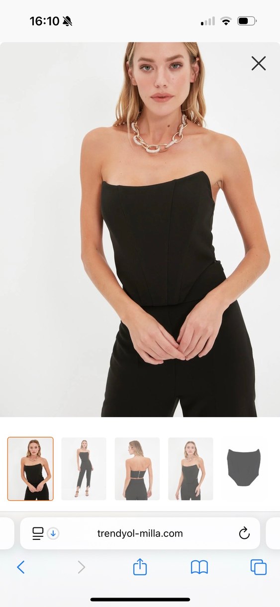 Siyah Straplez Mini Büstiyer Korse Trendyolmilla - Görsel 2