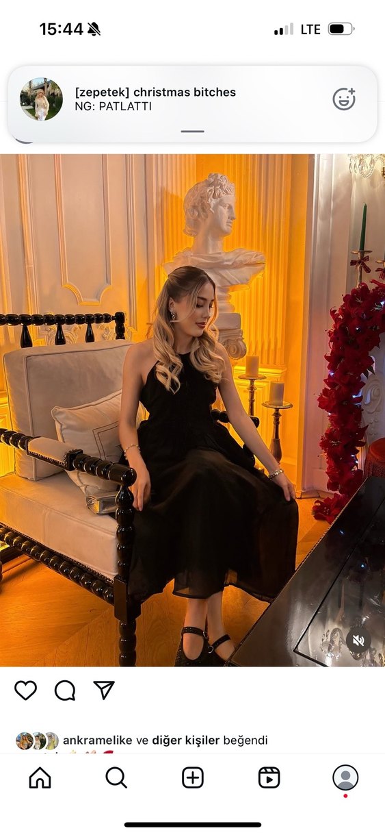 Siyah Mini Halter Yaka Kolsuz Bluz quzu - Görsel 3