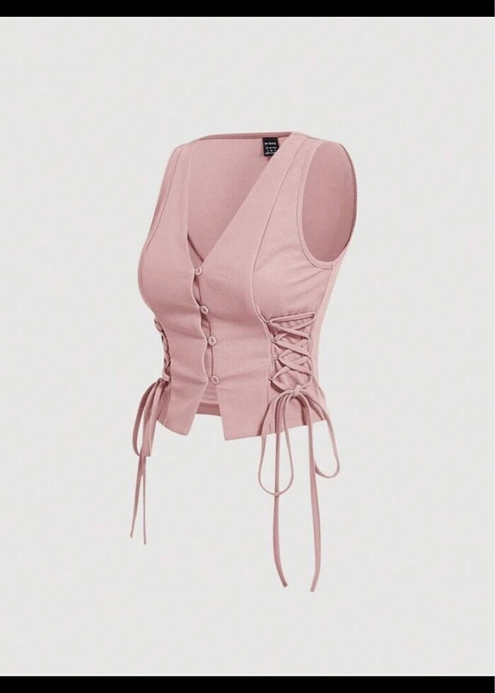 shein yelek pembe - Görsel 2