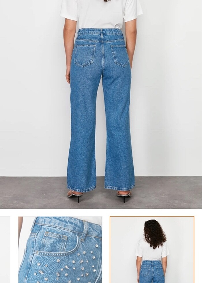 Trendyolmilla Taşlı Jean - Görsel 3