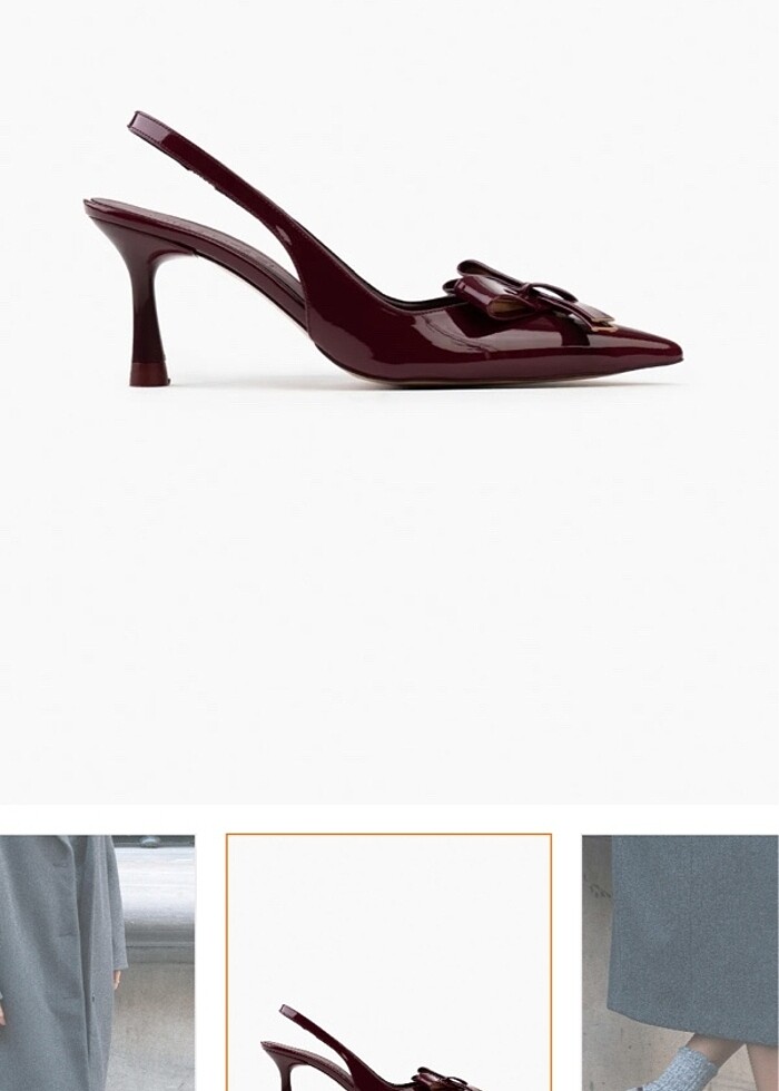 Nişantaşı shoes bordo kurdele topuklu ayakkabı stiletto - Görsel 2