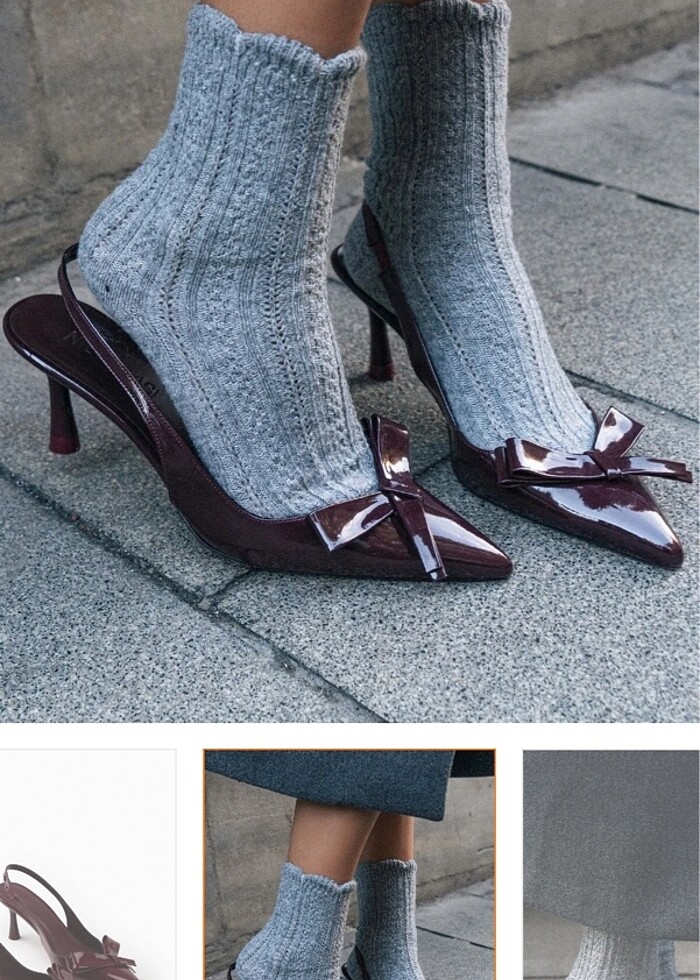 Nişantaşı shoes bordo kurdele topuklu ayakkabı stiletto - Görsel 3