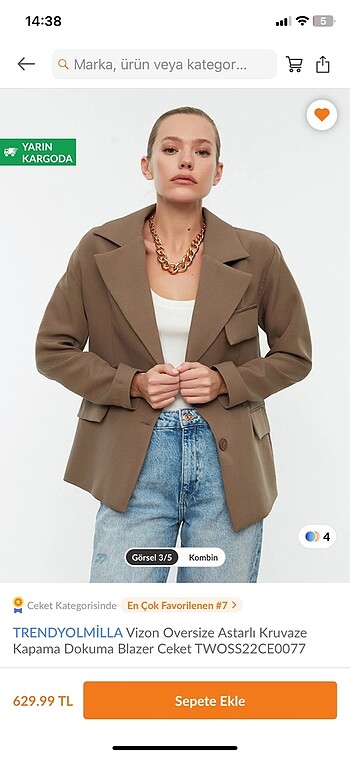 Trendyol & Milla Trendyolmilla vizon blazer ceket
