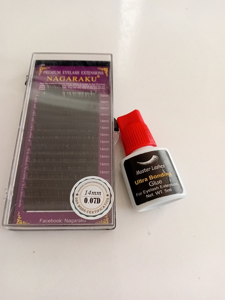 NAGARAKU 14mm 0.07D Koyu Kırmızı Takma Kirpik - Görsel 2