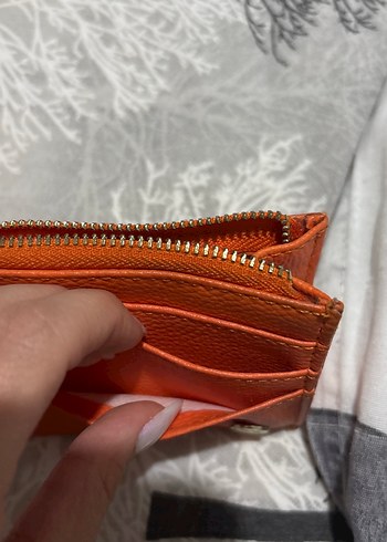 Turuncu Deri Kadın Cüzdanı Fermuarlı - Görsel 4