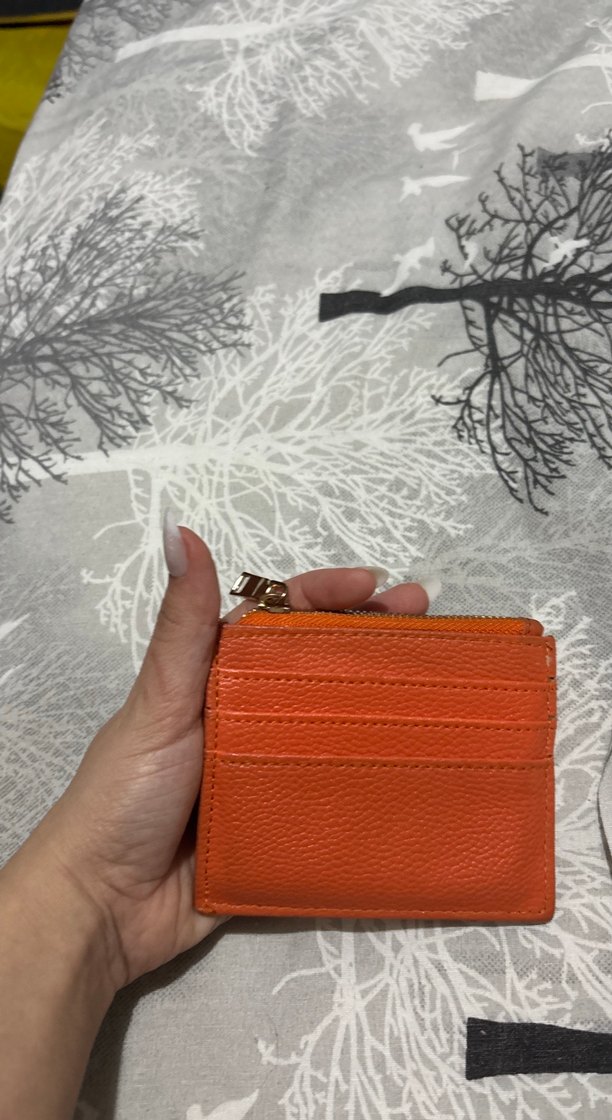 Turuncu Deri Kadın Cüzdanı Fermuarlı - Görsel 2