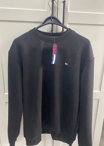 Siyah Sweatshirt, Uzun Kollu, Salaş Kesim