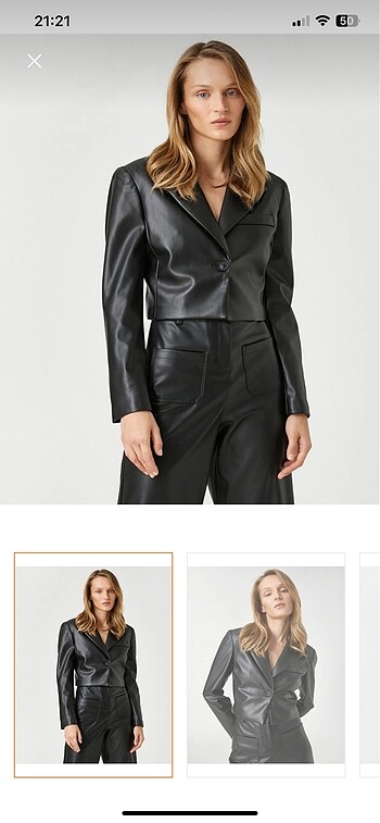 Koton Crop deri ceket