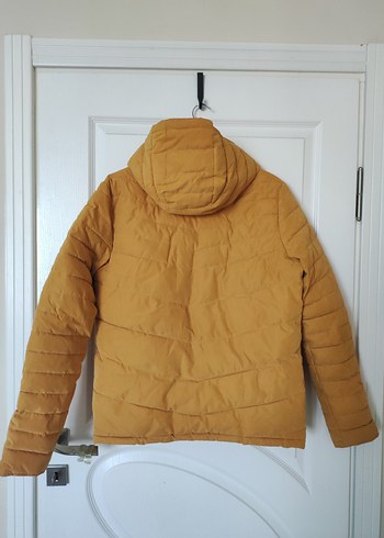 Sarı Kapüşonlu Fermuarlı Erkek Mont - Görsel 5