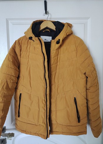 Sarı Kapüşonlu Fermuarlı Erkek Mont - Görsel 4