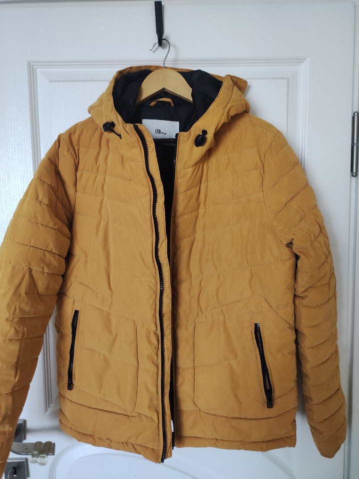 Sarı Kapüşonlu Fermuarlı Erkek Mont - Görsel 4