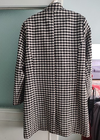 Düğmeli kazayağı desen Kadın Kaban - Görsel 9