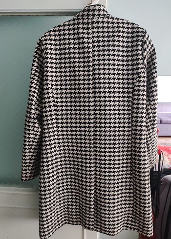 Düğmeli kazayağı desen Kadın Kaban - Görsel 7