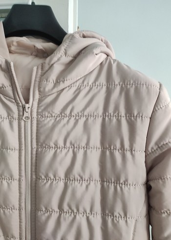 Bej Kadın Midi Kısa Kapüşonlu Kışlık Mont - Görsel 7