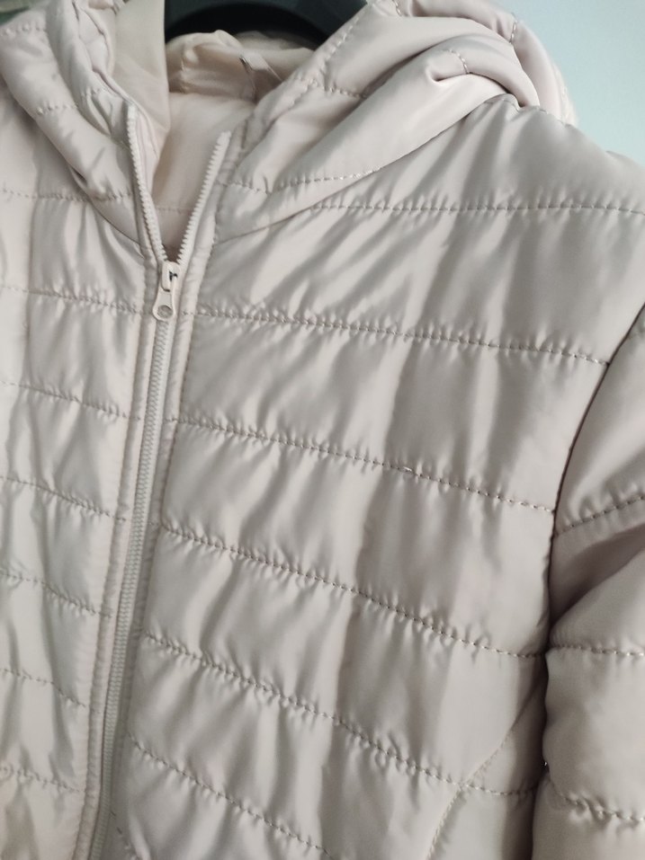 Bej Kadın Midi Kısa Kapüşonlu Kışlık Mont - Görsel 5