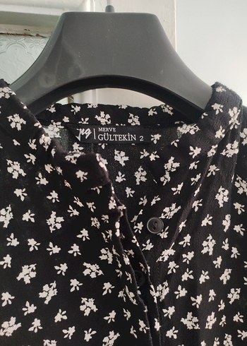 Uzun Siyah Desenli Bohem Elbise - Görsel 2