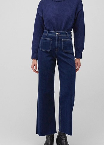 Zara Lacivert Kadın Midi Boy Rahat Kesim Kot Pantolon