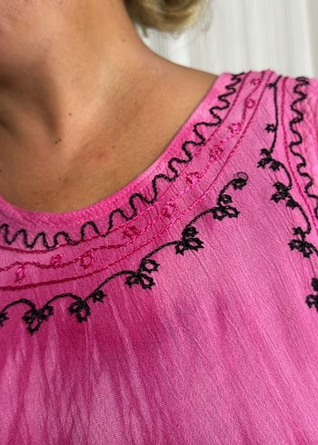 Renkli Batik Desenli Salaş Uzun Elbise - Görsel 5