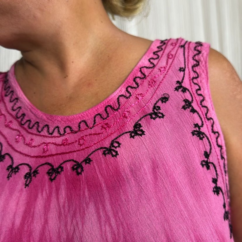 Renkli Batik Desenli Salaş Uzun Elbise - Görsel 5