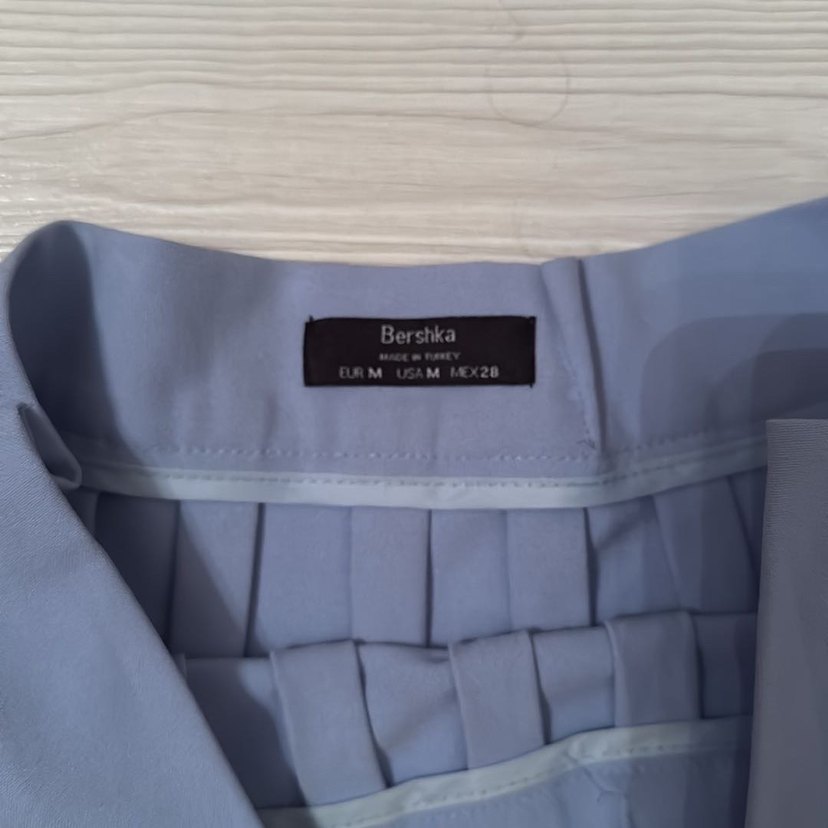 Bershka Mavi Pilili Mini Etek - Görsel 3