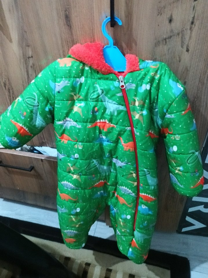 Renkli Dinozor Baskılı Bebek Tulum - Görsel 5