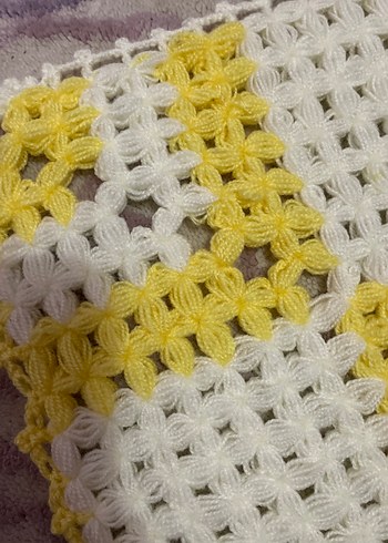 El Örgüsü Sarı Beyaz Banyo Süngeri - Görsel 2