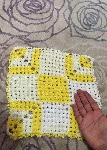 El Örgüsü Sarı Beyaz Banyo Süngeri - Görsel 3